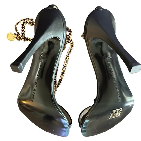 Stella McCartney Stella 100 Ankle Strap Chain Stiletto Heels NEW EU 38.5 US 8.5 - Picture 7 of 10